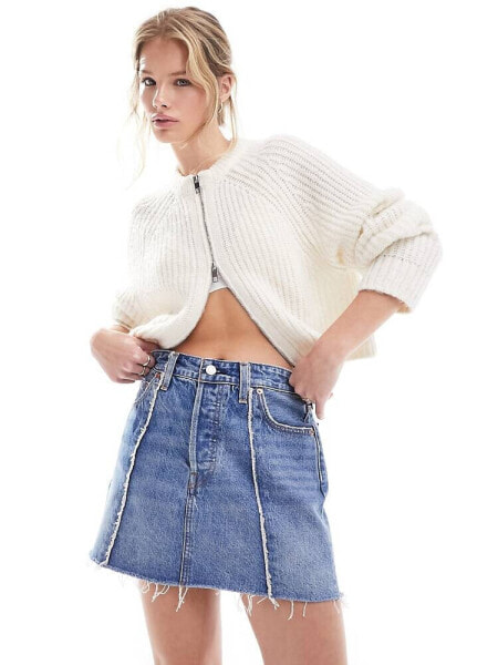 Levi's Recrafted icon denim skirt in mid blue