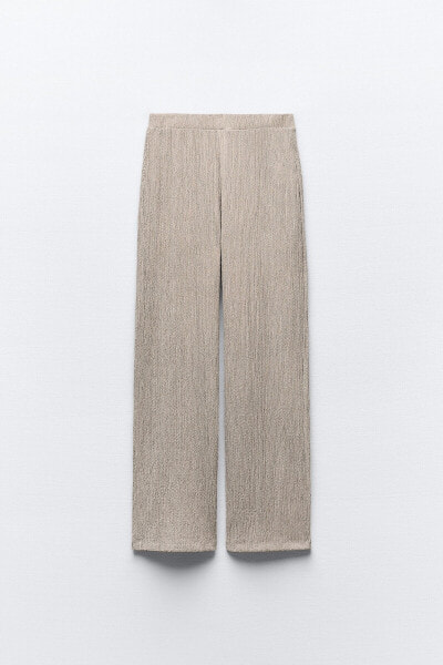 Струящиеся брюки из рельефной ткани с широкими штанинами ZARA