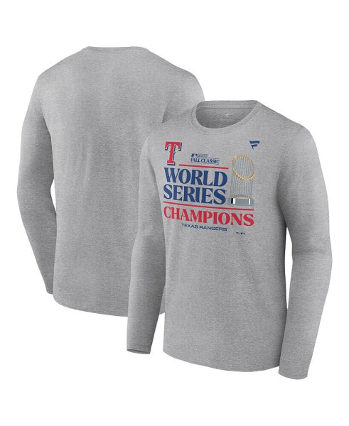 Men's Heather Gray Texas Rangers 2023 World Series Champions Locker Room Long Sleeve T-shirt