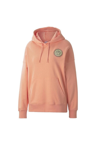 Downtown Relaxed Graphic Hoodie Tr Kadın Pembe Günlük Sweatshirt 533583-28