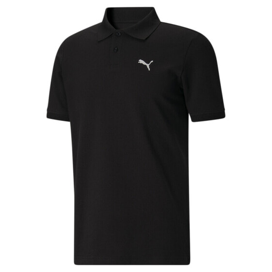 Puma Essentials Pique Small Logo Short Sleeve Polo Short Mens Black Casual 67910