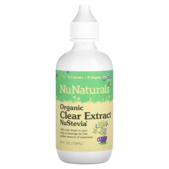 NuNaturals, NuStevia, органический прозрачный экстракт, 118 мл (4 жидк. Унции)