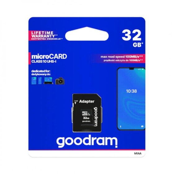 Memory card Goodram M1AA microSD 32GB 100MB/s UHS-I class 10 with adapter