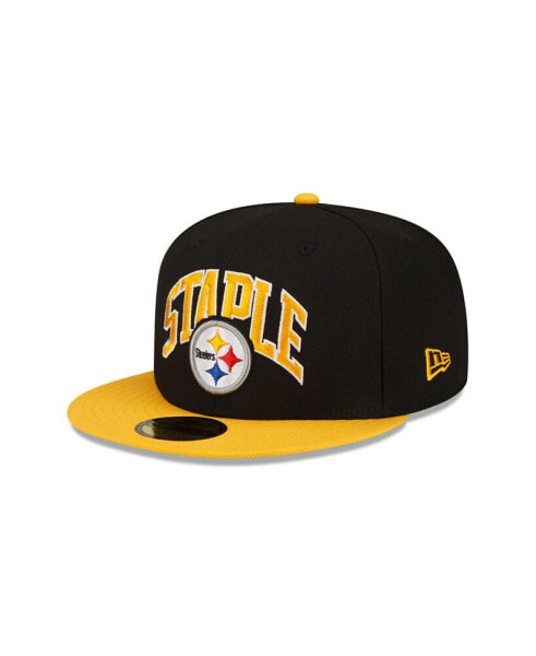 Men's X Staple Black, Gold Pittsburgh Steelers Pigeon 59Fifty Fitted Hat