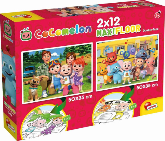 Lisciani LISCIANI COCOMELON DWUSTRONNE PUZZLE PODLOGOWE 2X12 EL. CHODŹMY NA SPACER