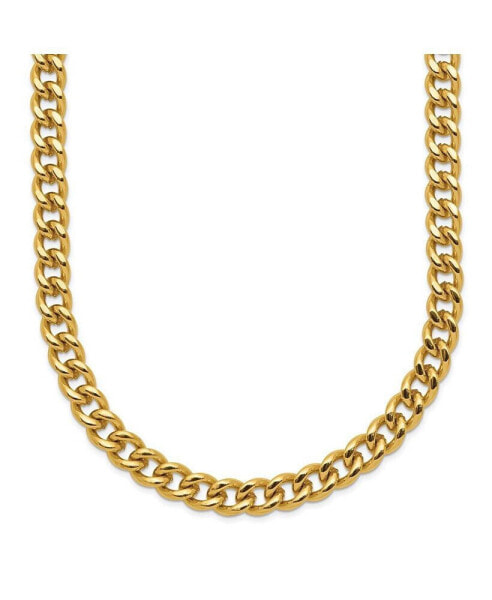 Polished Yellow IP-plated 5mm Curb Chain Necklace