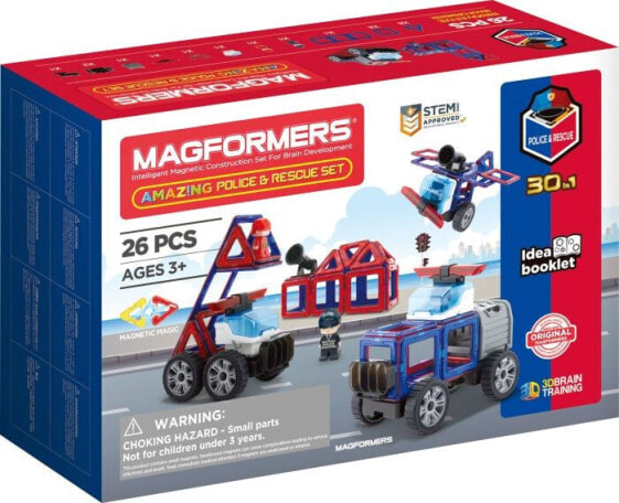 Игрушка конструктор Магнитные MAGFORMERS Amazing Police&Rescue Set 26T - для детей