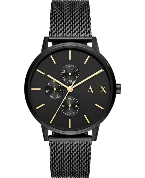 Часы и аксессуары ARMANI EXCHANGE Наручные часы мужские с мешковинным браслетом, черные, 42 мм