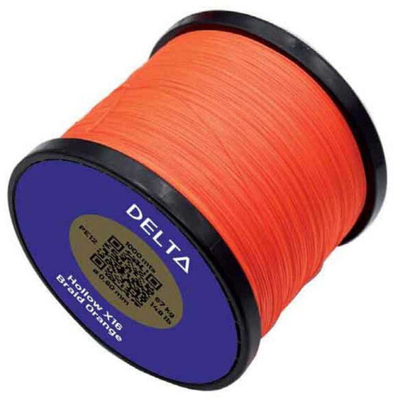 Плетеный шнур для рыбалки Delta Hollow X16 1000 м Оранжевый