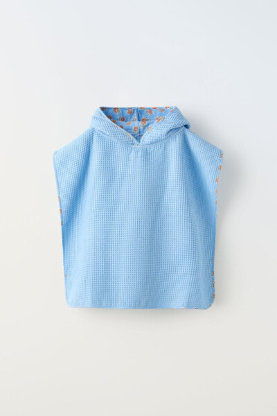 4-5 years/ waffle-texture terry poncho