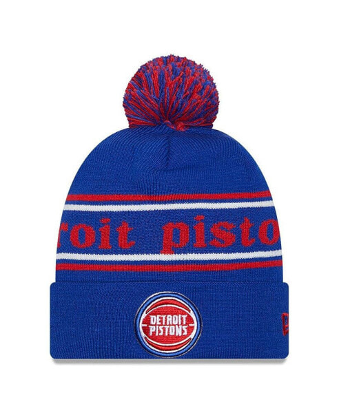 Men's Blue Detroit Pistons Marquee Cuffed Knit Hat with Pom