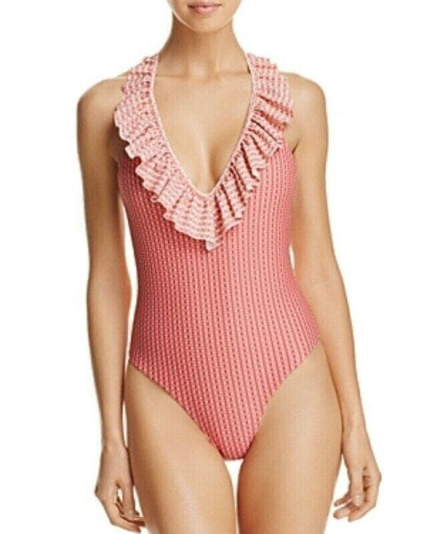 Tularosa 262150 Womens Maisie Printed Ruffled One-Piece Swimsuit Size X-Small