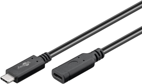 Goobay USB-C Extension Cable USB 3.2 Generation 2 - 1 m - Black - 1 m - USB C - USB C - USB 3.2 Gen 2 (3.1 Gen 2) - 10000 Mbit/s - Black