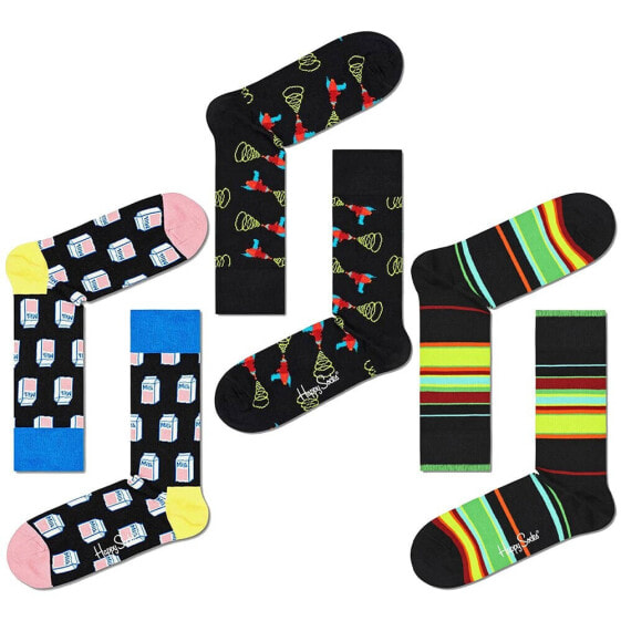Носки спортивные Happy Socks Lazer Quest Magnetic Field Milky 3 пары