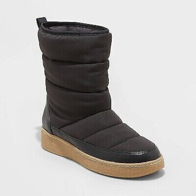 Women's Bertie Winter Boots - A New Day Black 12