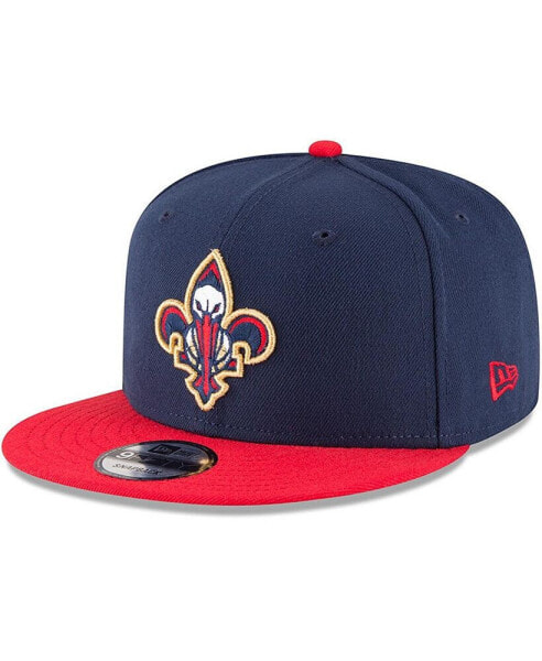 Men's Navy, Red New Orleans Pelicans 2-Tone 9FIFTY Adjustable Snapback Hat