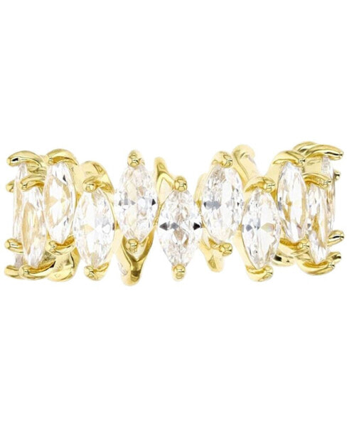 Cubic Zirconia Marquise Cluster Band in 14k Gold-Plated Sterling Silver