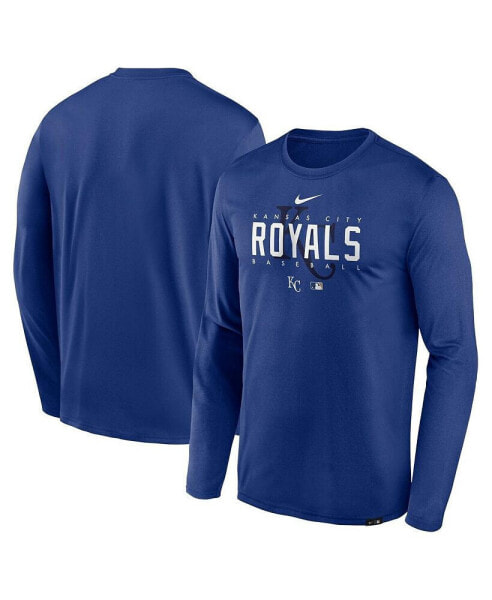 Men's Royal Kansas City Royals Authentic Collection Team Logo Legend Performance Long Sleeve T-shirt