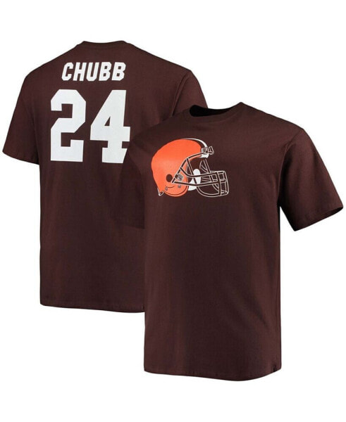 Men's Big and Tall Nick Chubb Brown Cleveland Browns Player Name Number T-shirt