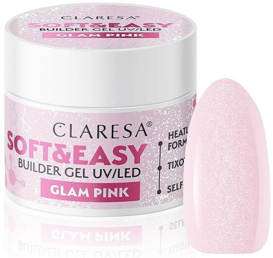 Modellierendes Nagelgel - Claresa Soft & Easy Builder Gel UV/LED Glam Pink 12 g