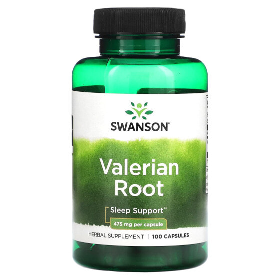Витамины и БАДы для нервной системы Swanson Корень Валерианы, 475 мг, 100 капсул
