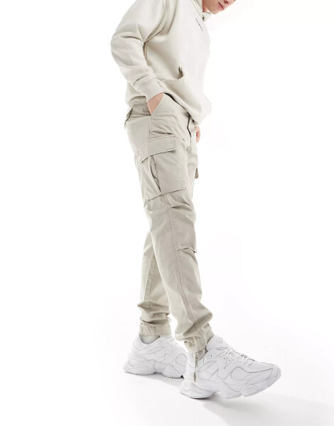 Jack & Jones loose fit cargo trouser in beige