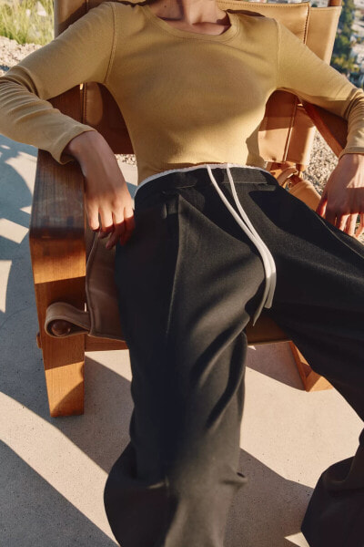 WIDE-LEG TROUSERS WITH DOUBLE WAISTBAND