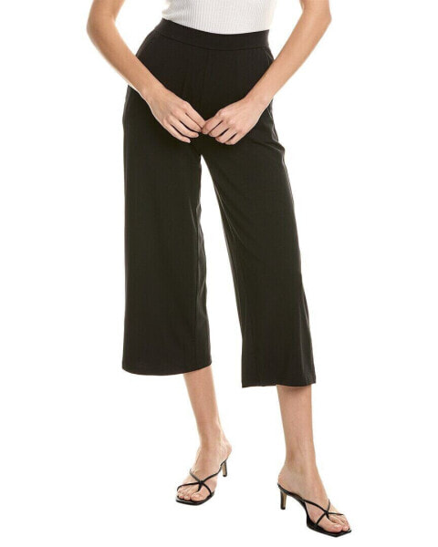 Eileen Fisher Petite Cropped Wide Leg Pant Women's Black Pp