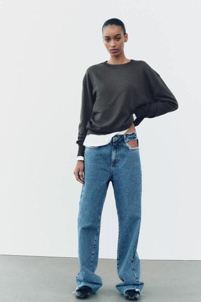 Z1975 MID-WAIST STRAIGHT CUT OUT JEANS