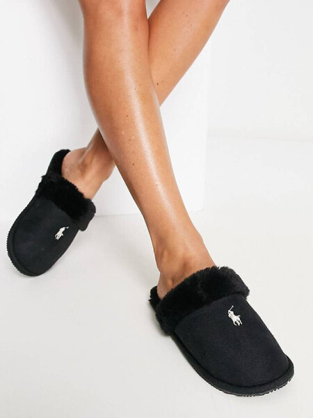Polo Ralph Lauren summit scruff II mule slipper in black