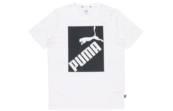 Puma 大Logo印花短袖T恤 男款 白色 / Футболка Puma LogoT Trendy Clothing Featured Tops T-Shirt