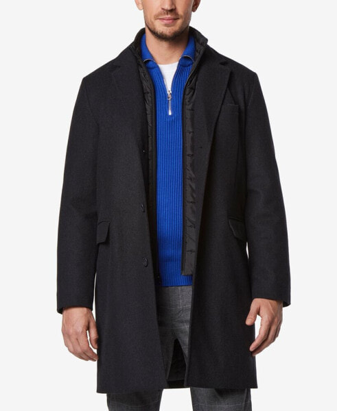 Пальто мужское, из шерсти Мелтон, с узким кроем, с внутренним бибом, Marc New York