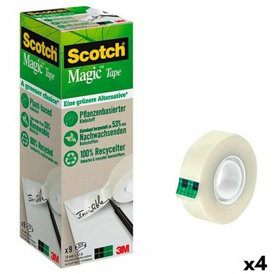 Набор клейких лент Scotch Magic Прозрачный 9 Предметы 19 mm x 33 m (4 штук)