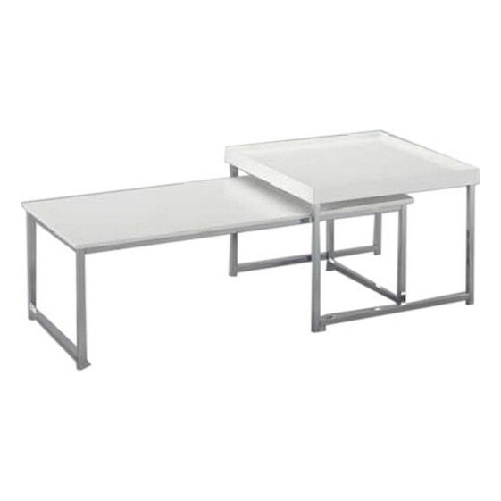 Кофейный столик DKD Home Decor Белый Серебристый Сталь Деревянный MDF 110 x 48 x 45 cm