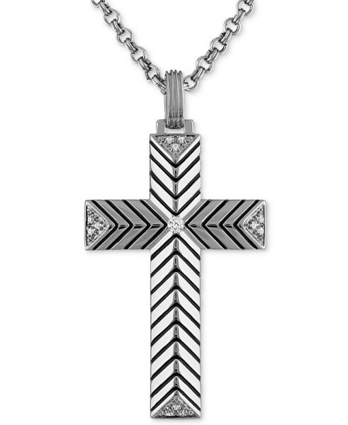 Diamond Textured Cross 22" Pendant Necklace (1/10 ct. t.w.), Created for Macy's