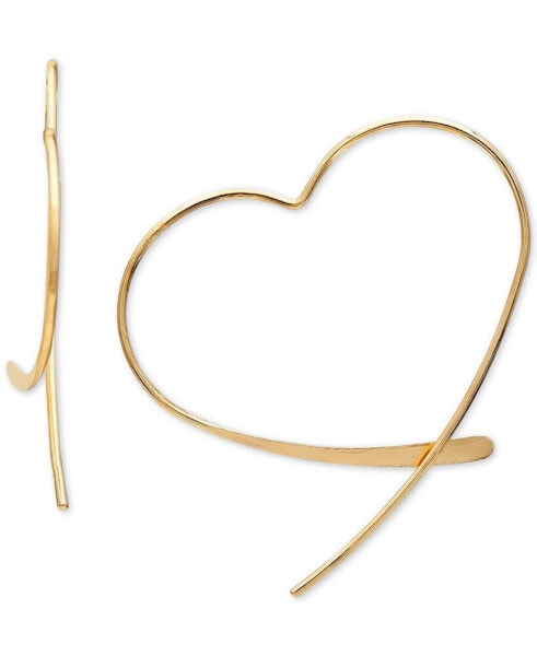 Wire Heart Threader Earrings in 18k Gold-Plated Sterling Silver, Created for Macy's