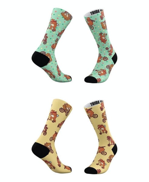 Men's and Women's Hipster Bears Socks, Set of 2