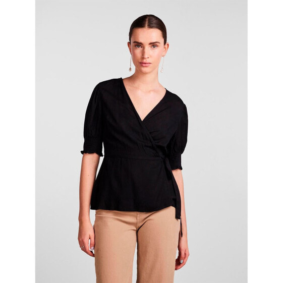 PIECES Tala 2/4 Wrap Short Sleeve Blouse