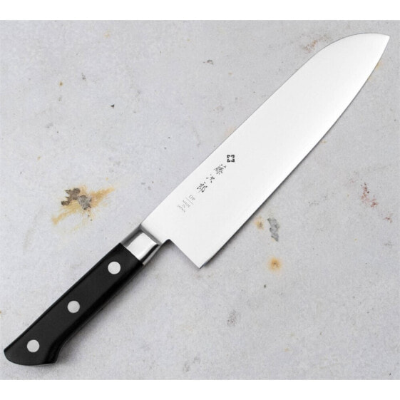 Нож кухонный Tojiro DP3 21 см Сантоку из нержавеющей стали черного цвета