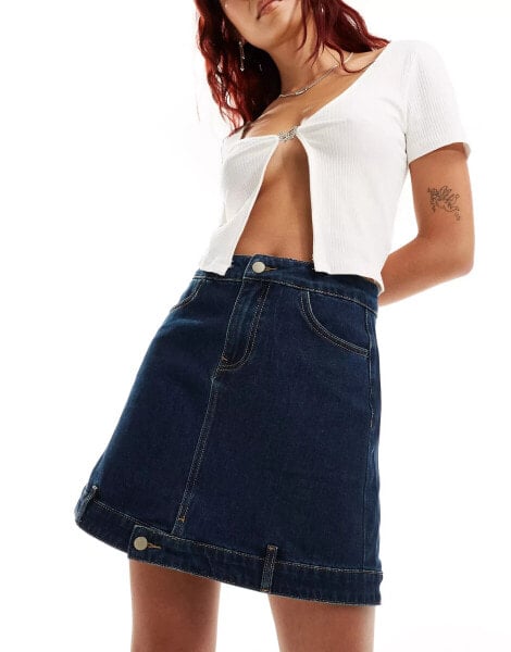 Urban Revivo a-line denim mini skirt in indigo