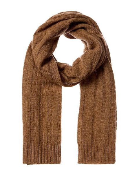 Qi Cashmere Cable Stitch Cashmere Scarf Men's Os