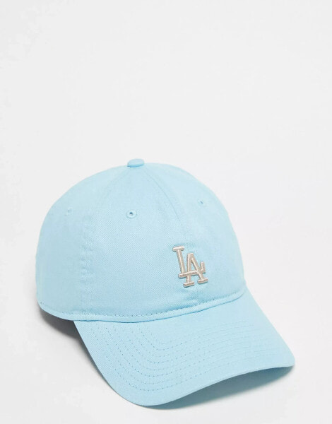 New Era 9twenty LA Dodgers washed mini logo cap in blue