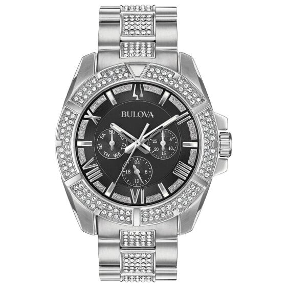 Bulova Men's Stainless Steel Crystal Watch 96C126 Silver