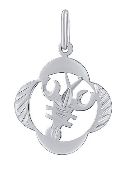 Silver pendant zodiac sign Cancer - four-leaf clover SILVEGOB10281S07