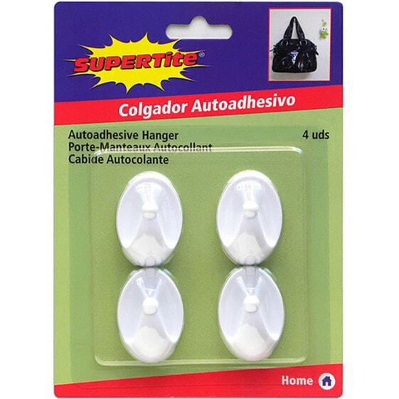 SUPERTITE Small Oval Self-Adhesive Hanger 4 Units