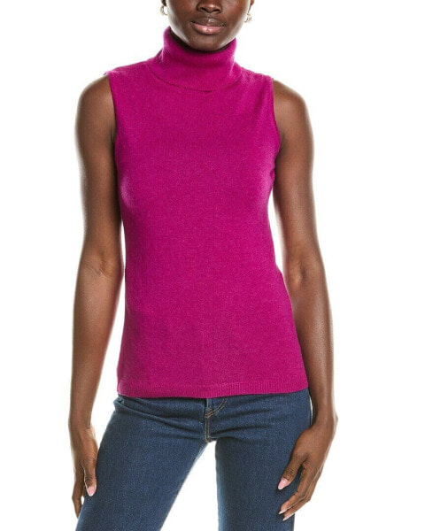 Forte Cashmere Sleeveless Turtleneck Cashmere Sweater Women's