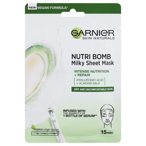 Garnier Skin Naturals Nutri Bomb Almond Milk + Hyaluronic Acid 1 St. gesichtsmaske für Frauen