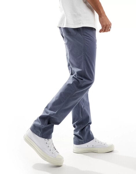 ASOS DESIGN straight fit ripstop trousers in blue