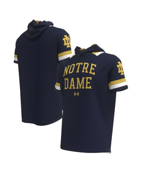 Толстовка с капюшоном Under Armour для мужчин в темно-синем цвете Notre Dame Fighting Irish Shooter Raglan.