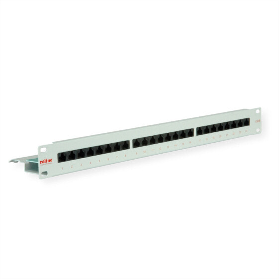 ROLINE Cat.6/Class E 19" Patch Panel - 24 Ports - UTP light grey